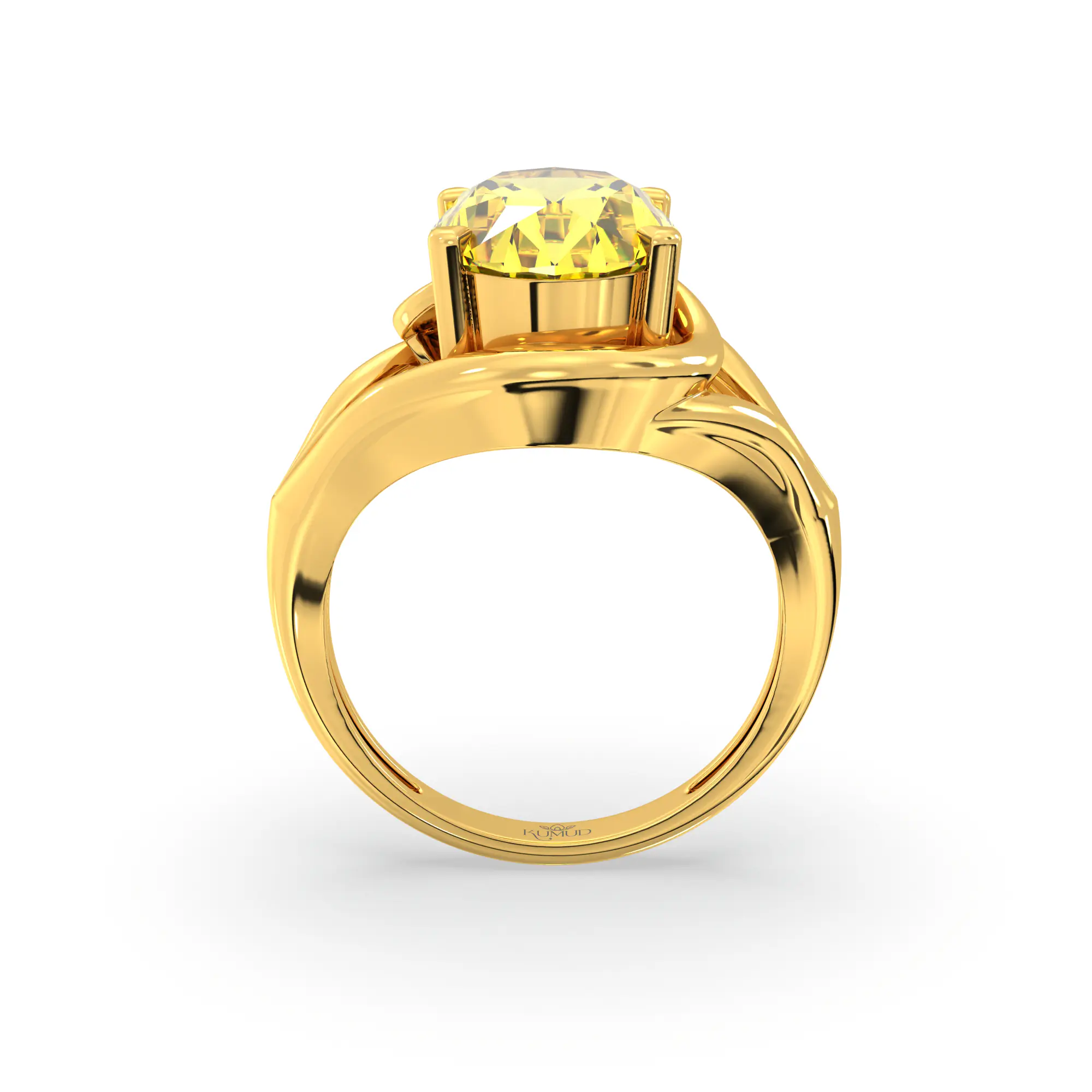 Yellow Sapphire (Pukhraj) Ring for Women in 18K Rose Gold – Oval 13x8 mm, Prong Setting, 8 g thumbnail