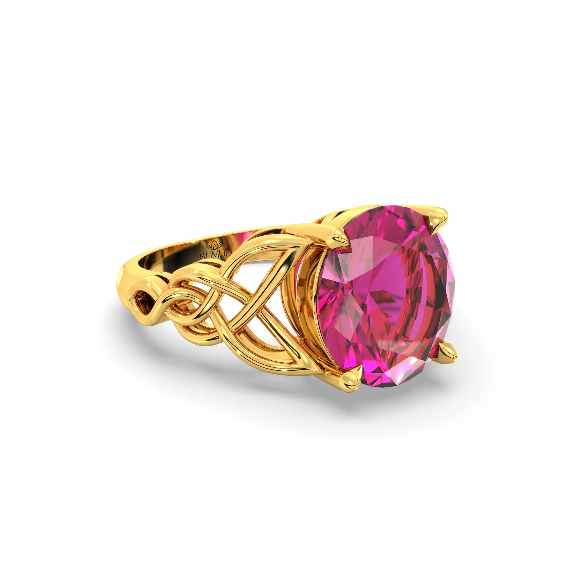 Ruby (Manik) Ring for Women in 22K Yellow Gold – Oval 9x8 mm, Prong Setting, 5 g (Design K16B-14) thumbnail