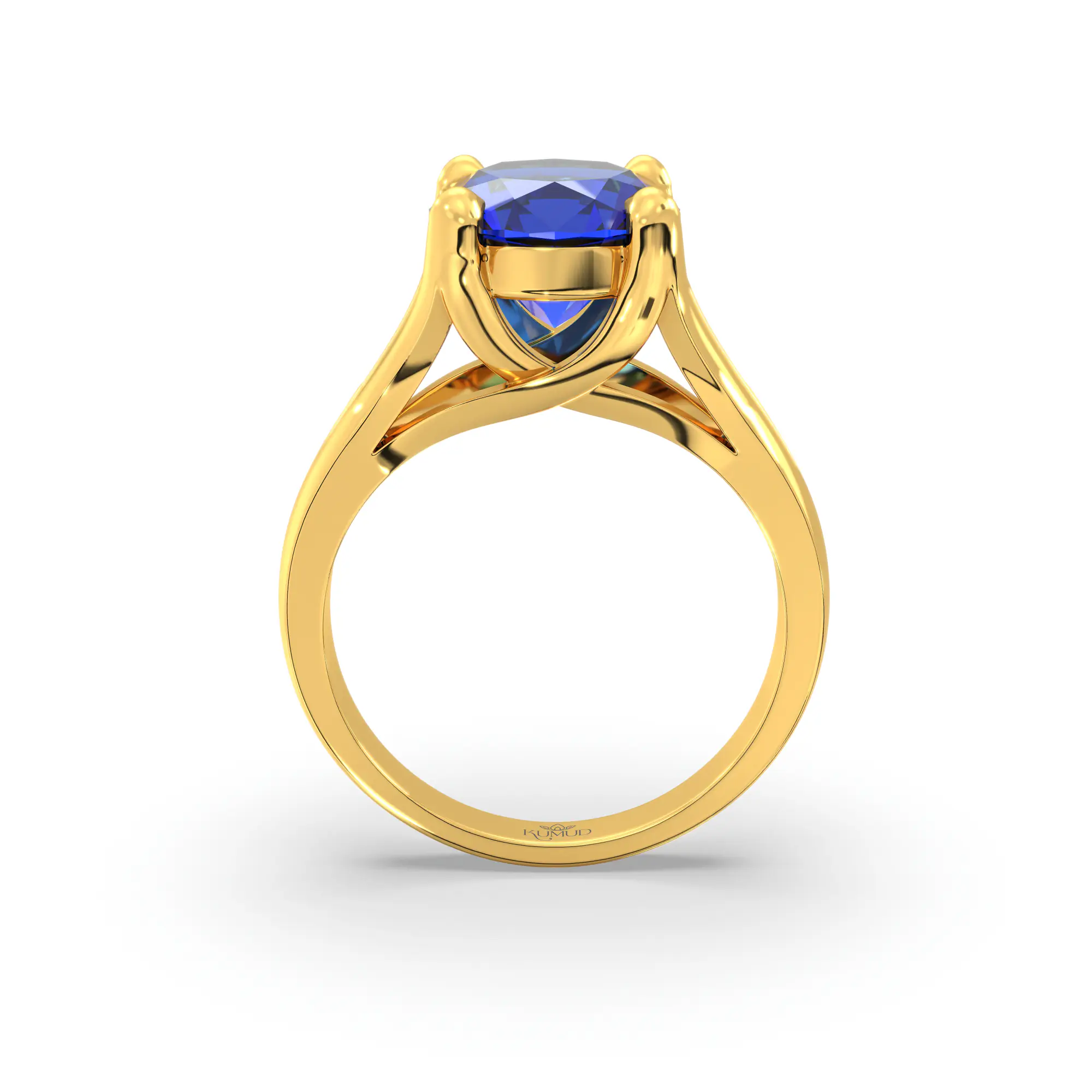 Blue Sapphire (Neelam) Ring for Women in 18K Rose Gold – Oval 9x8 mm, Prong Setting, 7 g thumbnail
