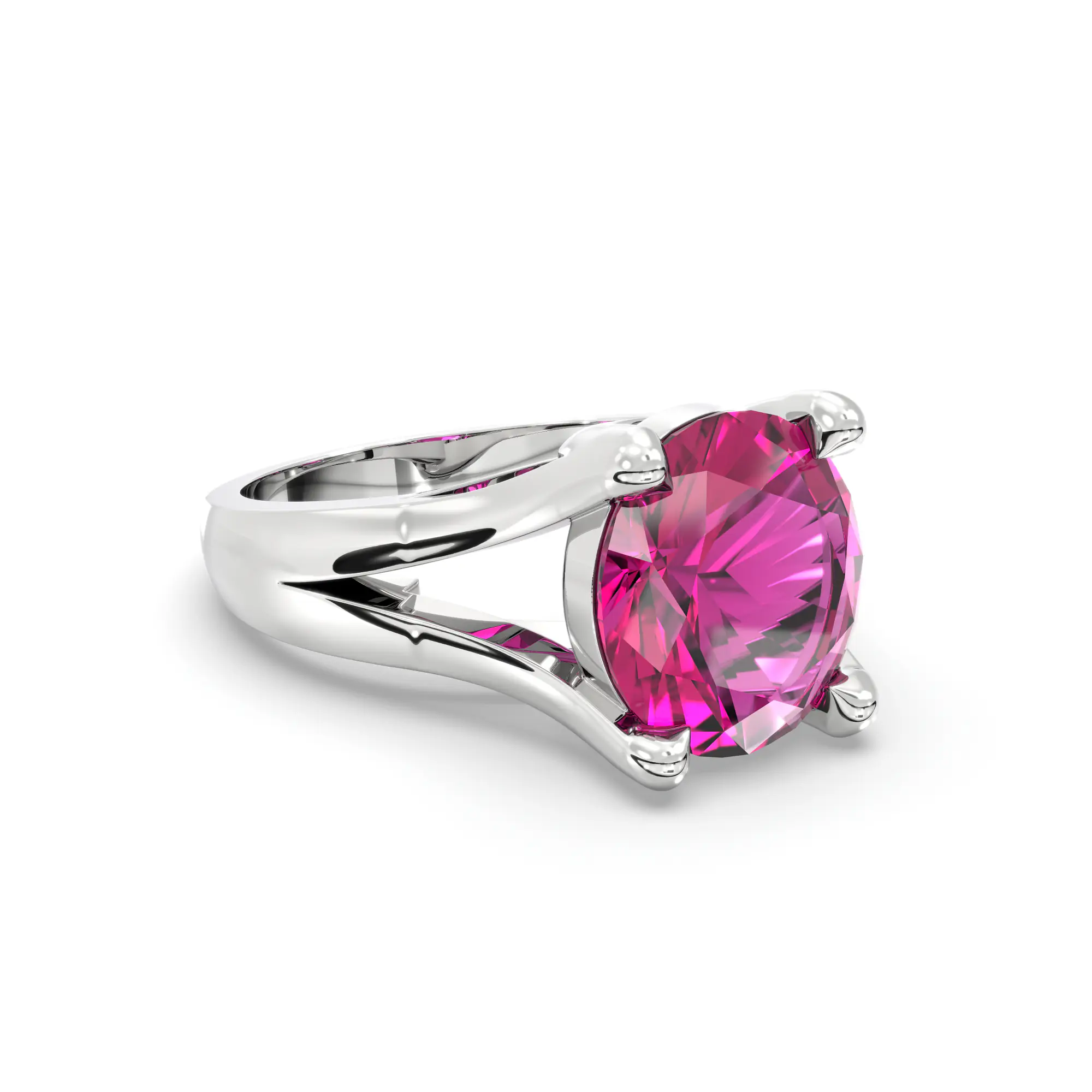 Ruby (Manik) Ring for Women in 18K White Gold – Oval 9x8 mm, Prong Setting, 7 g thumbnail