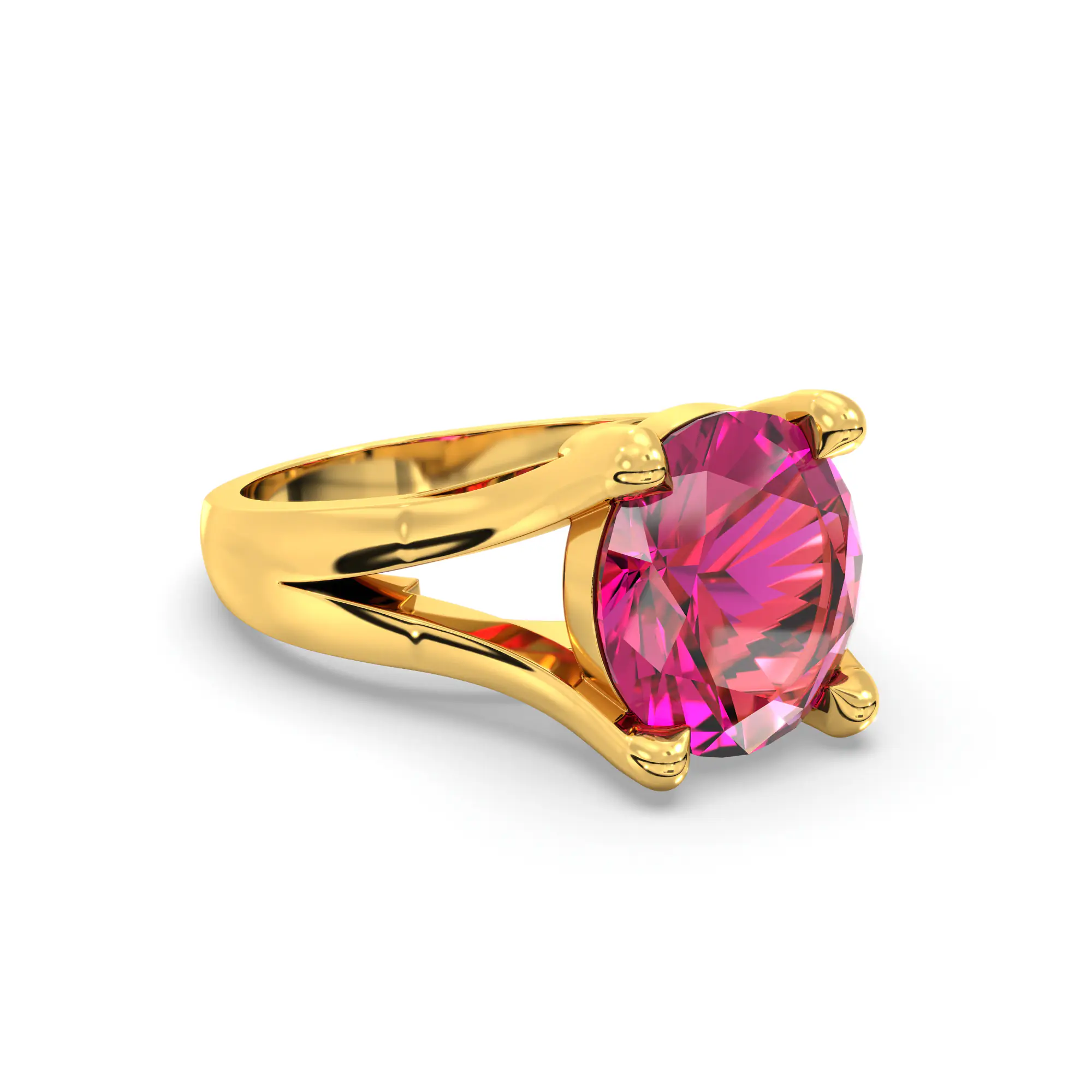Ruby (Manik) Ring for Women in 22K Yellow Gold – Oval 9x8 mm, Prong Setting, 7 g thumbnail