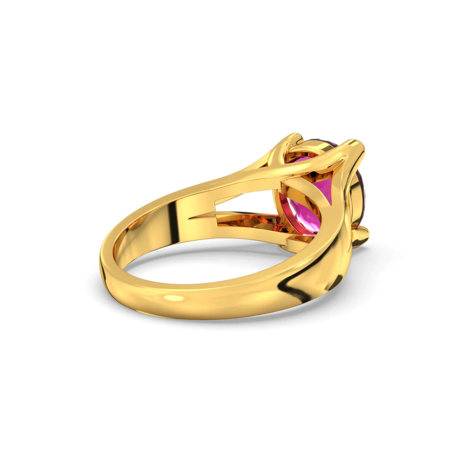 Ruby (Manik) Ring for Women in 22K Yellow Gold – Oval 9x8 mm, Prong Setting, 7 g thumbnail
