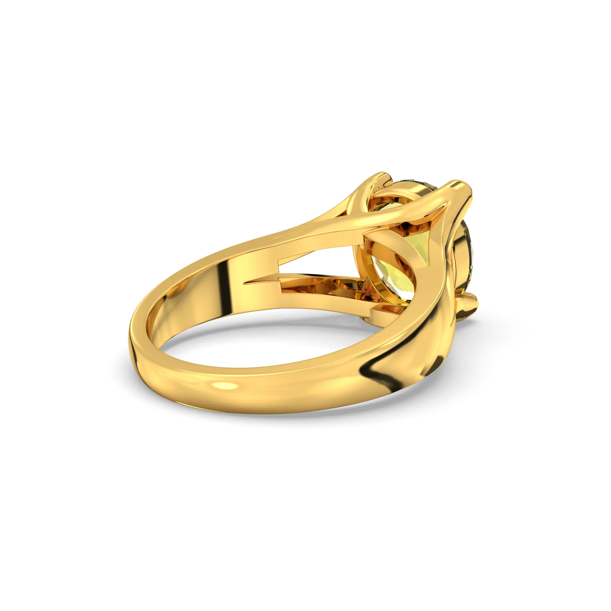 Yellow Sapphire (Pukhraj) Ring for Women in 22K Yellow Gold – Oval 9x8 mm, Prong Setting, 7 g thumbnail