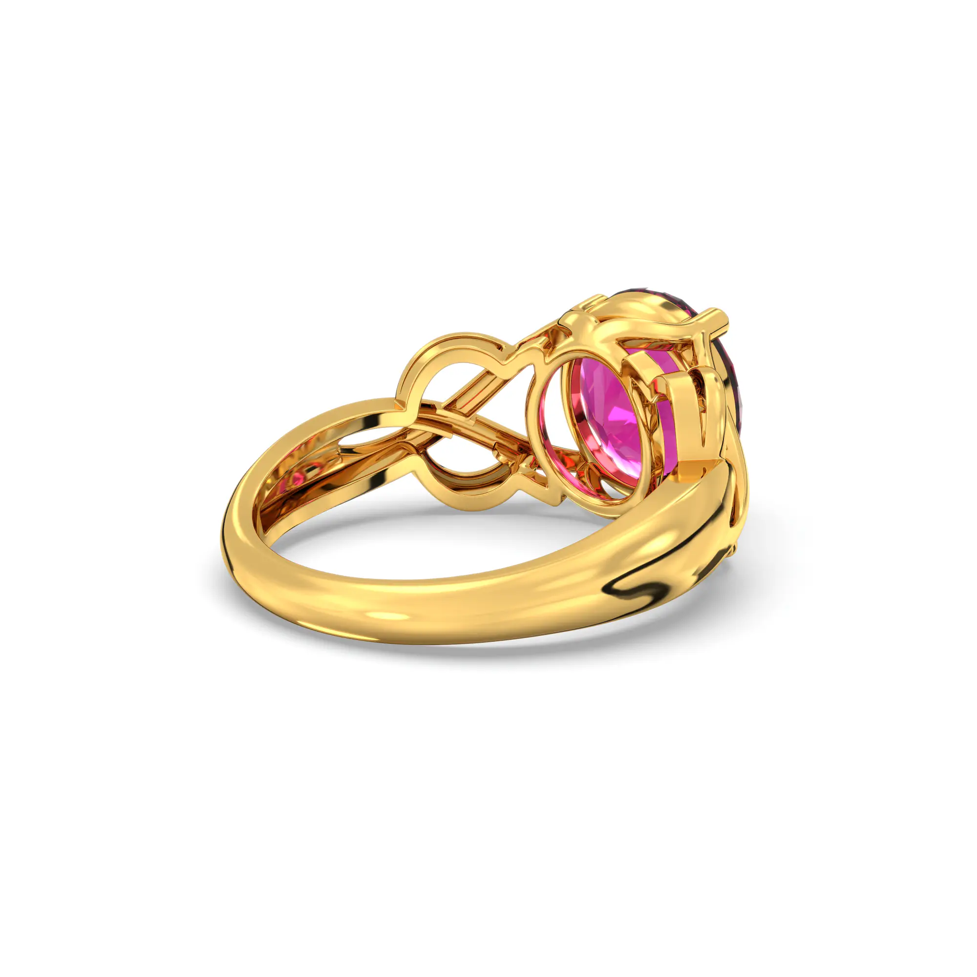 Ruby (Manik) Ring for Women in 22K Yellow Gold – Oval 9x8 mm, Prong Setting, 5 g (Design K16B-19) thumbnail