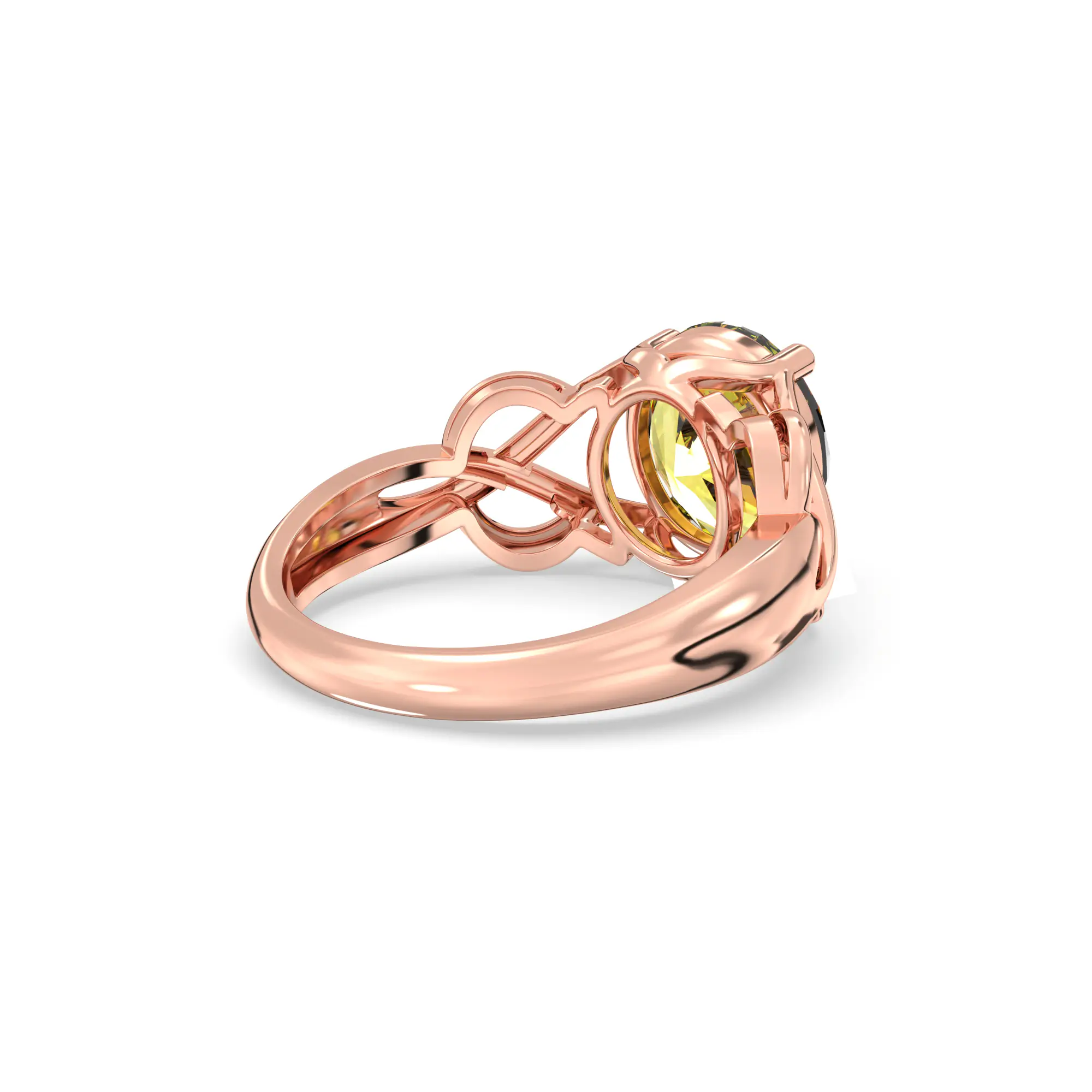 Yellow Sapphire (Pukhraj) Ring for Women in 18K Rose Gold – Oval 9x8 mm, Prong Setting, 5 g (Design K16B-19) thumbnail