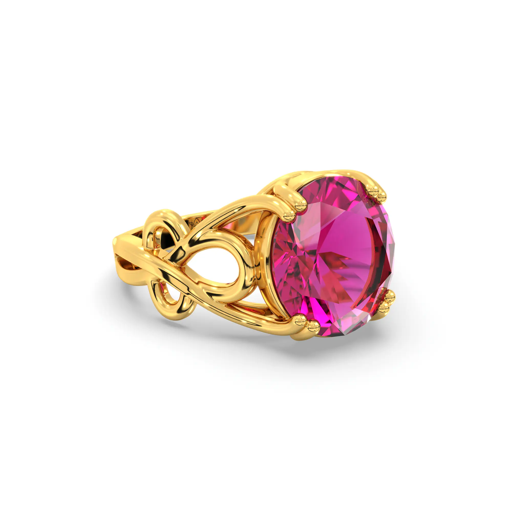 Ruby (Manik) Ring for Women in 22K Yellow Gold – Oval 9x8 mm, Prong Setting, 5 g (Design K16B-20) thumbnail