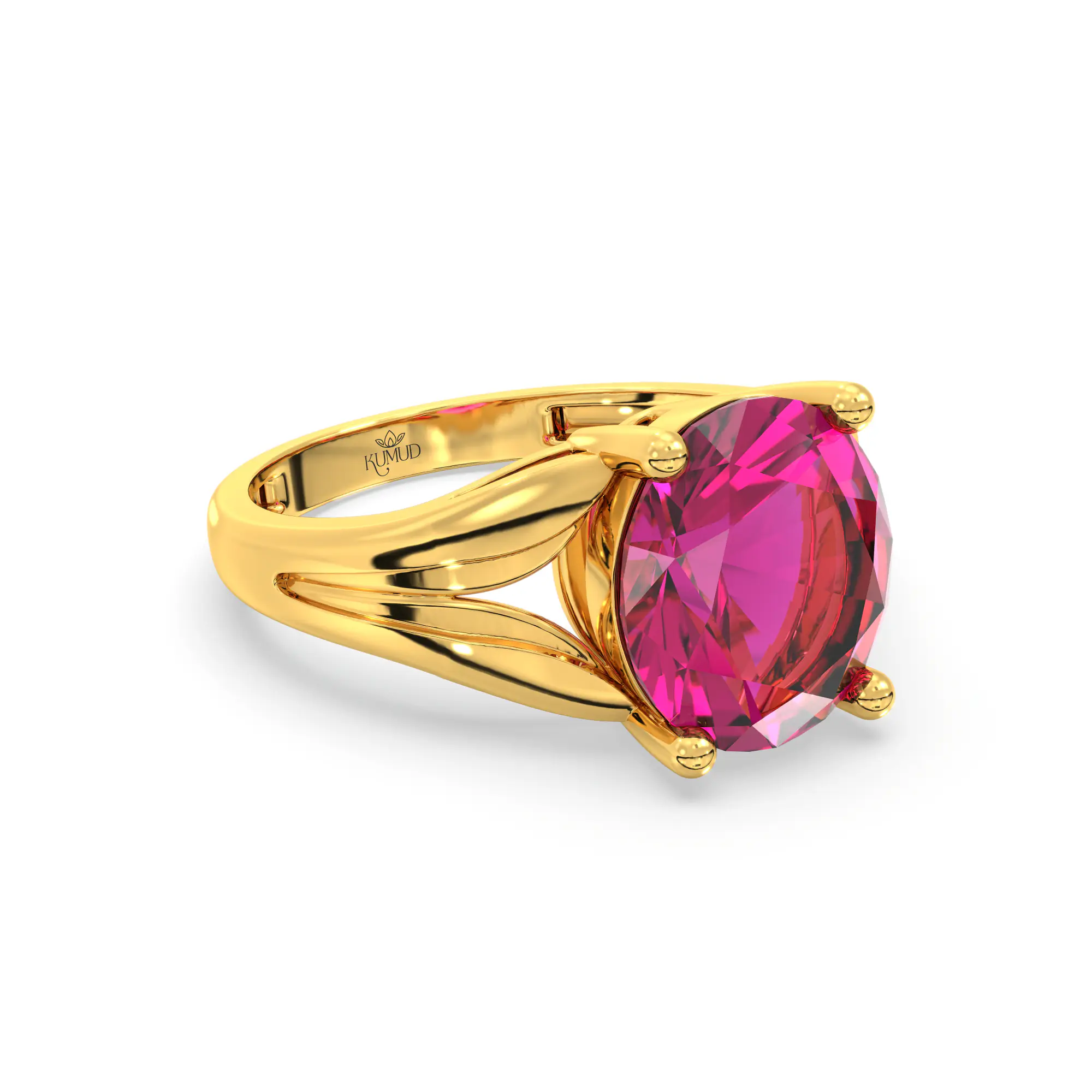 Ruby (Manik) Ring for Women in 22K Yellow Gold – Oval 9x8 mm, Prong Setting, 4 g (Design K17A-28) thumbnail