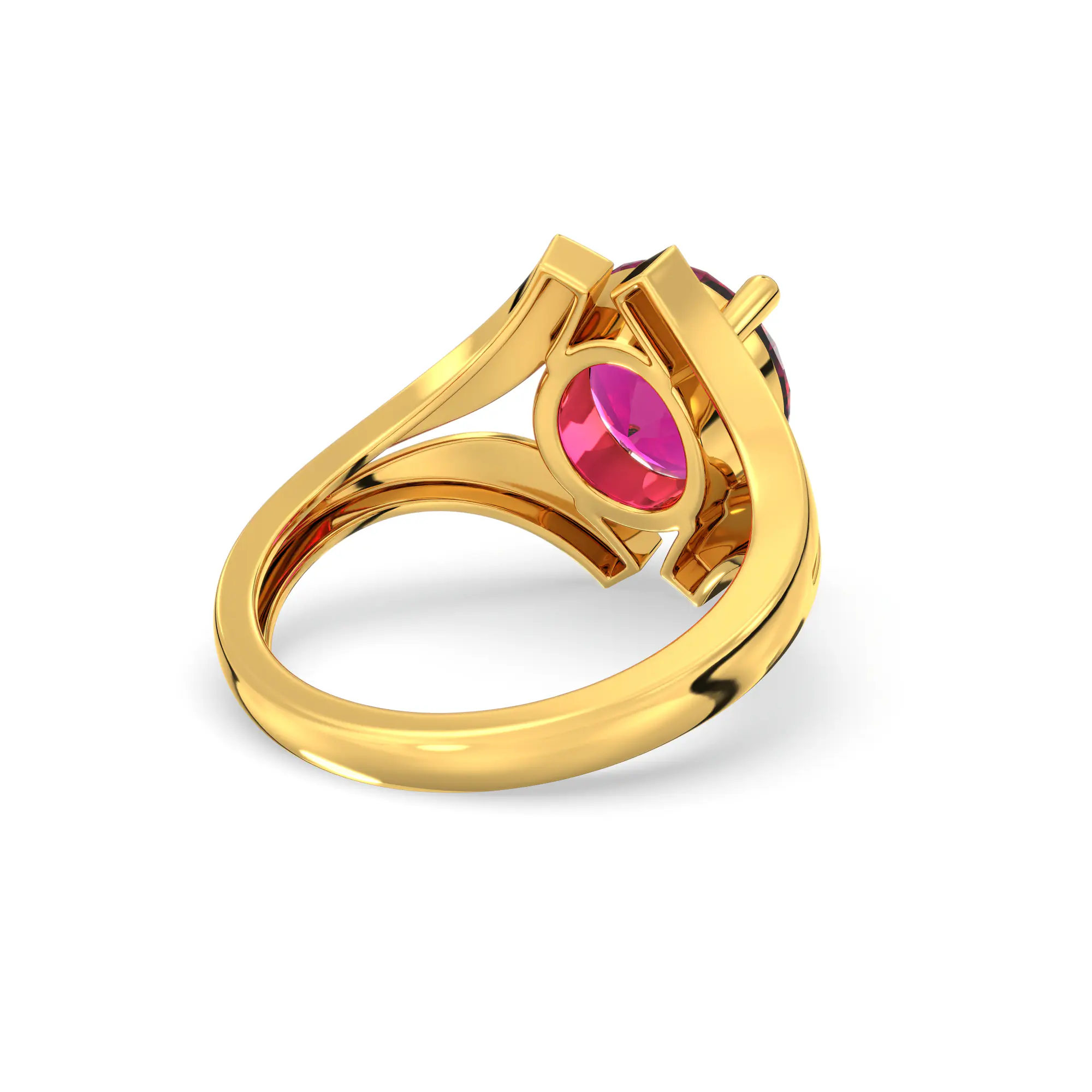 Ruby (Manik) Ring for Women in 22K Yellow Gold – Oval 9x8 mm, Prong Setting, 6 g (Design K17A-29) thumbnail