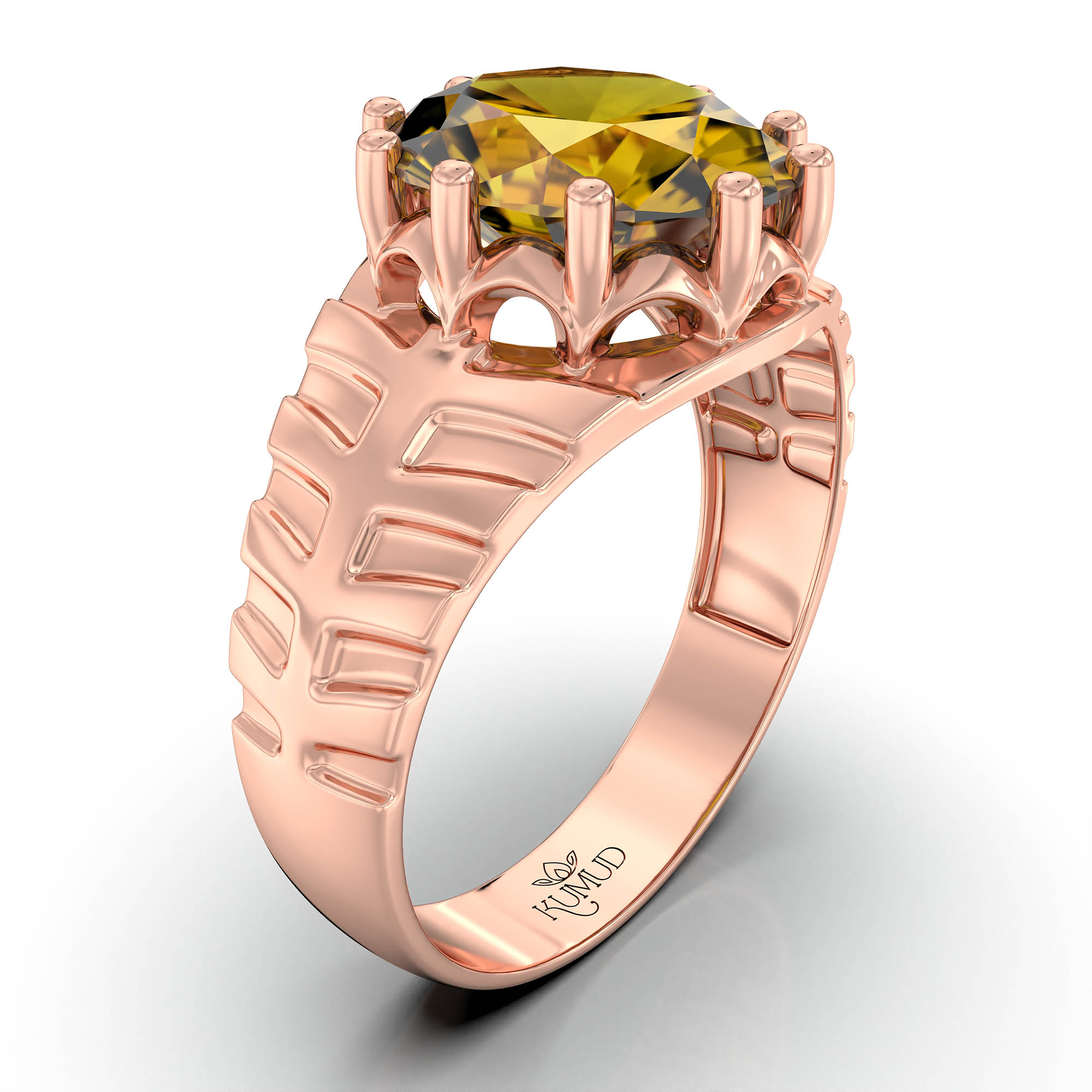 Gemstone ring Oval Cut stone in 18K Rose Gold thumbnail