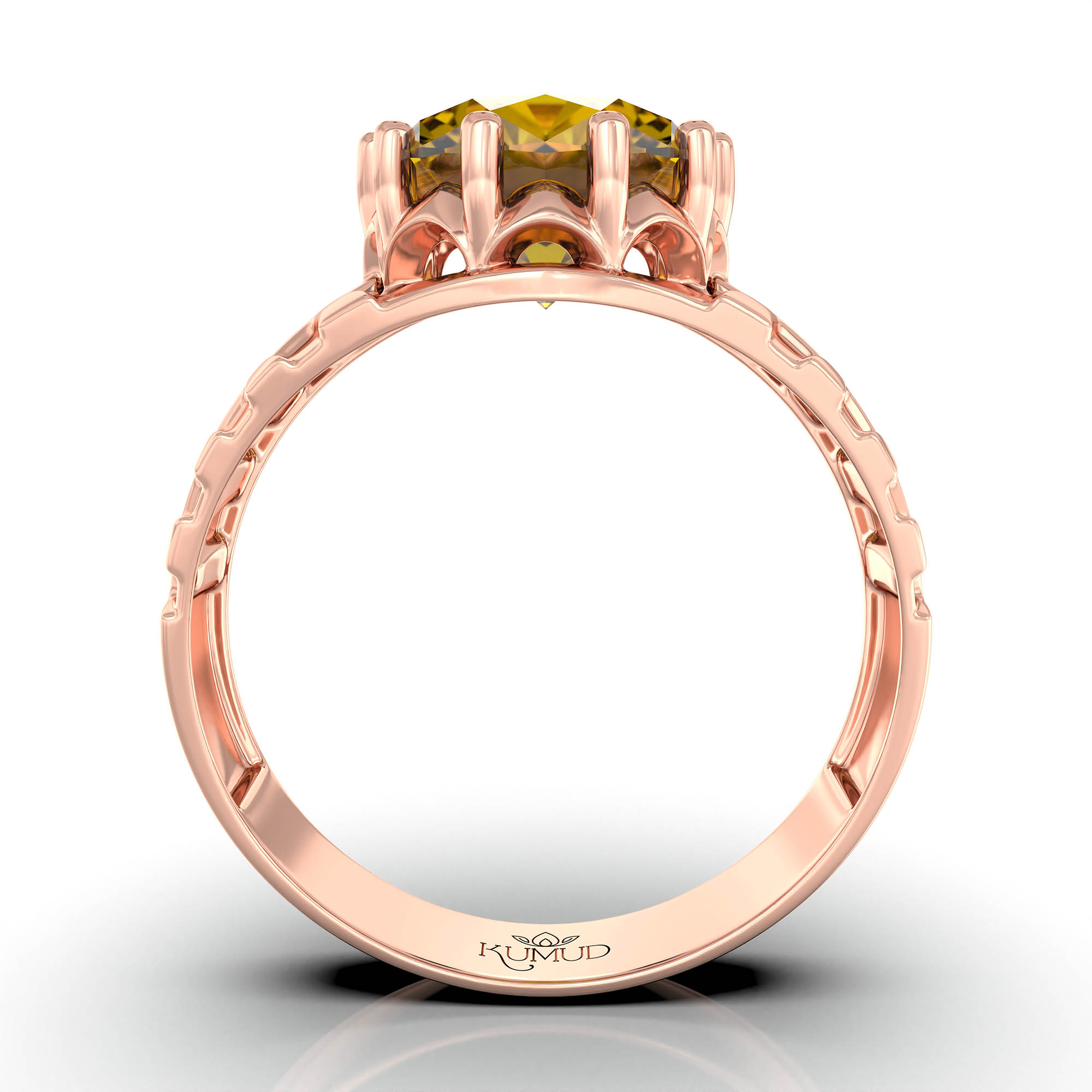 Gemstone ring Oval Cut stone in 18K Rose Gold thumbnail