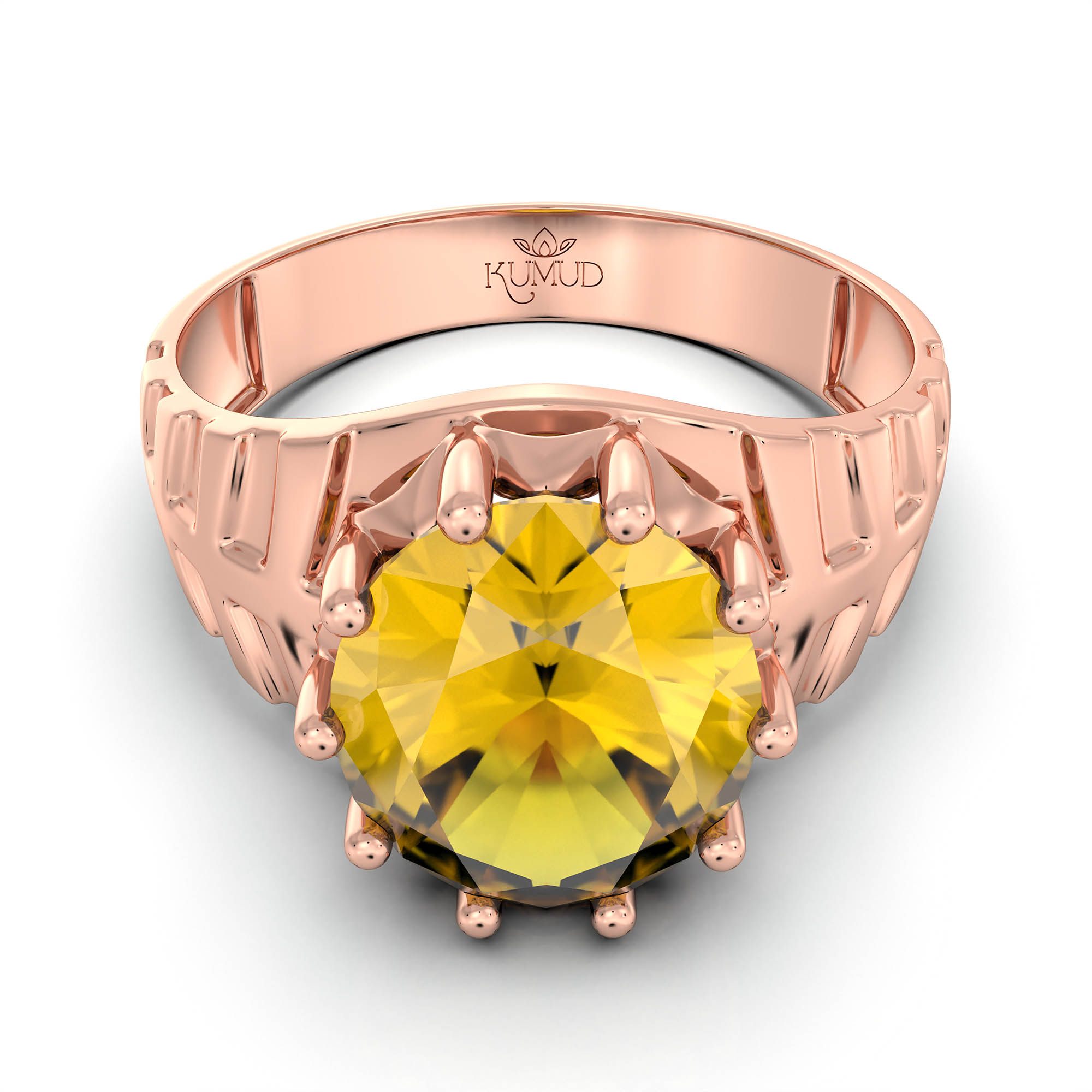Gemstone ring Oval Cut stone in 18K Rose Gold thumbnail
