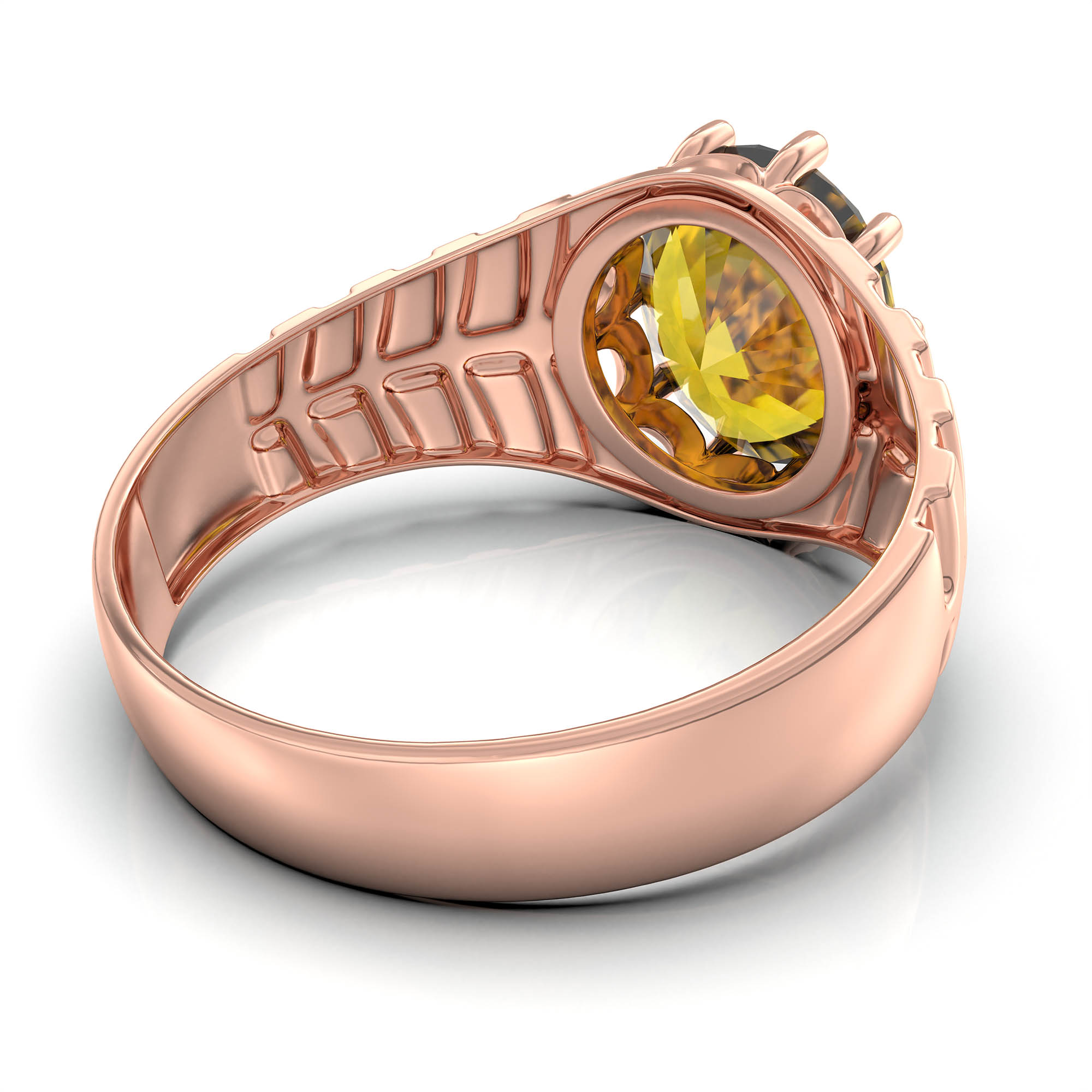 Gemstone ring Oval Cut stone in 18K Rose Gold thumbnail