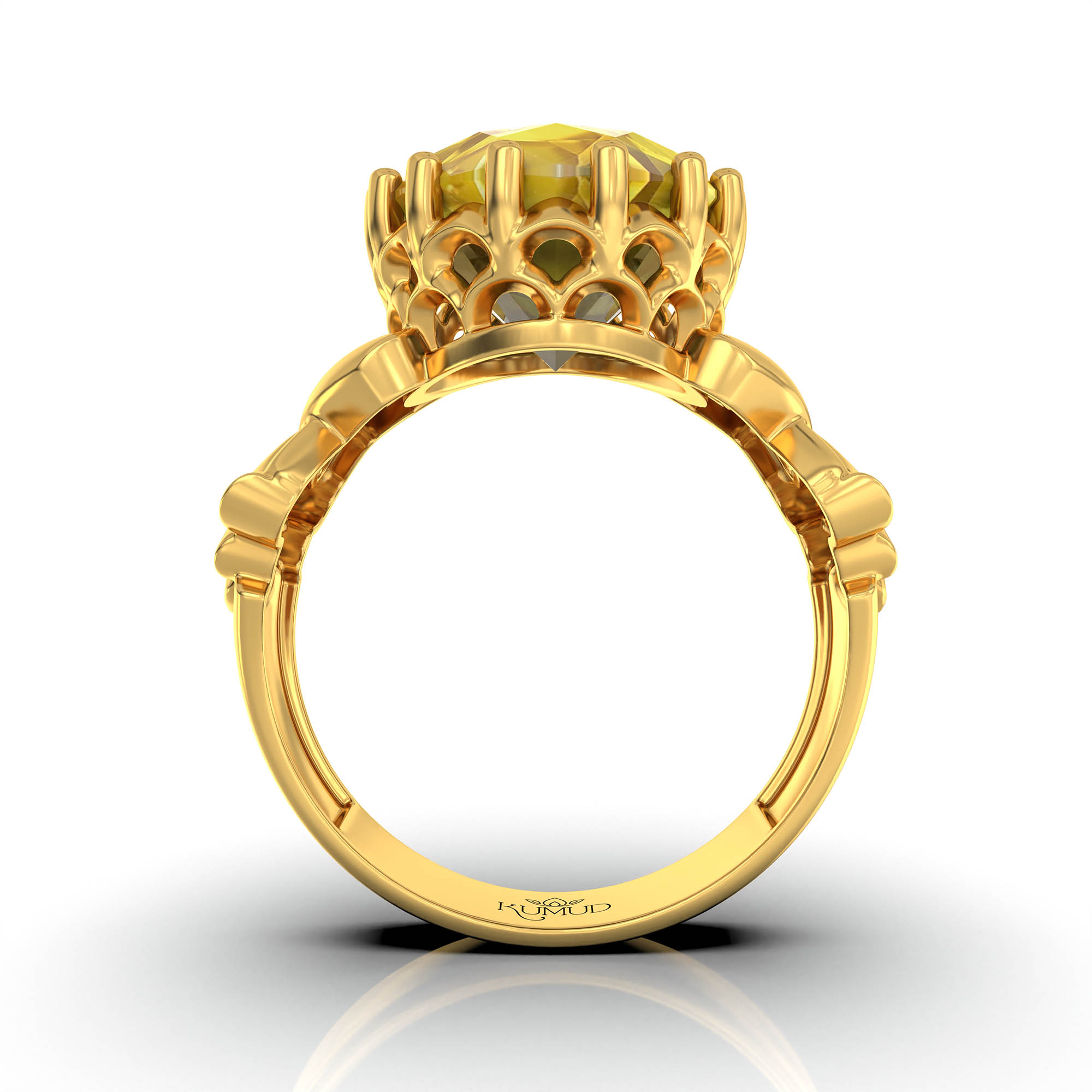 Gemstone ring Oval Cut stone in 22K Yellow Gold thumbnail