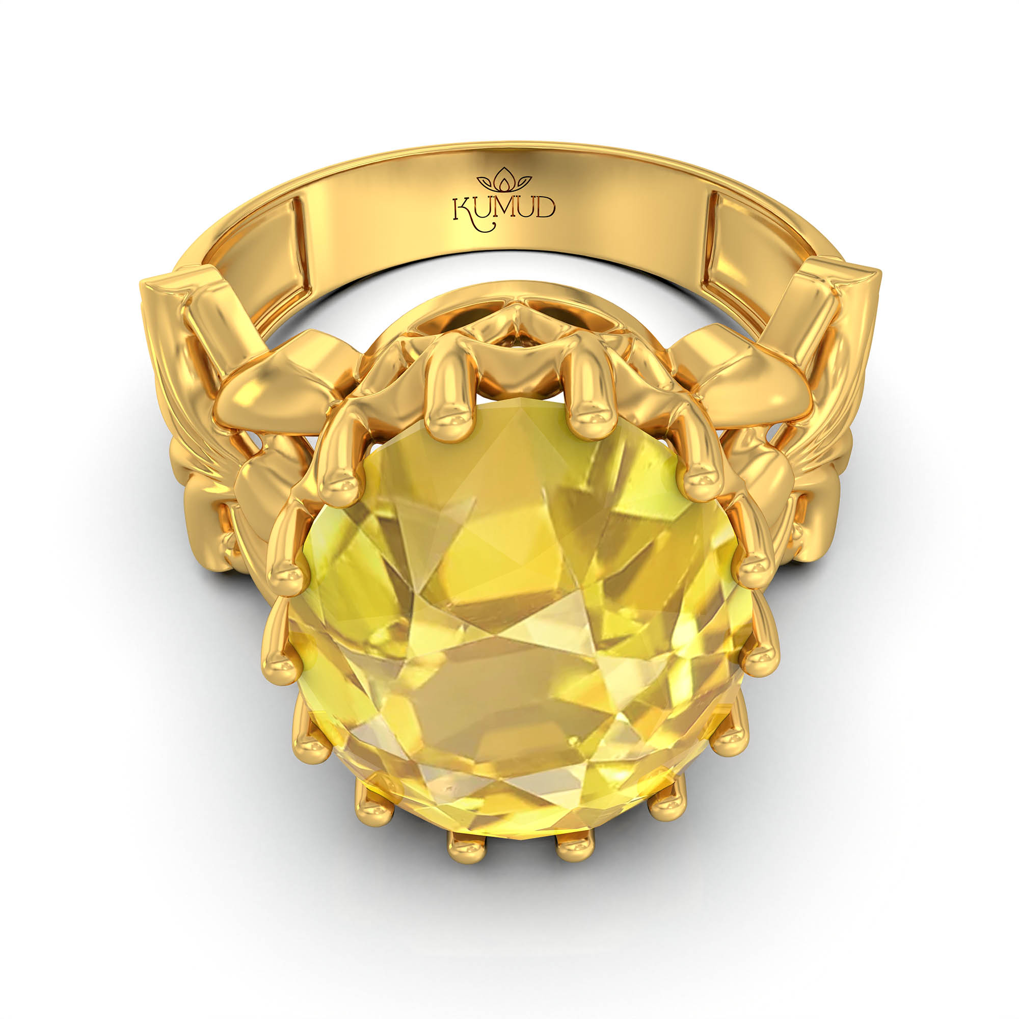 Gemstone ring Oval Cut stone in 22K Yellow Gold thumbnail