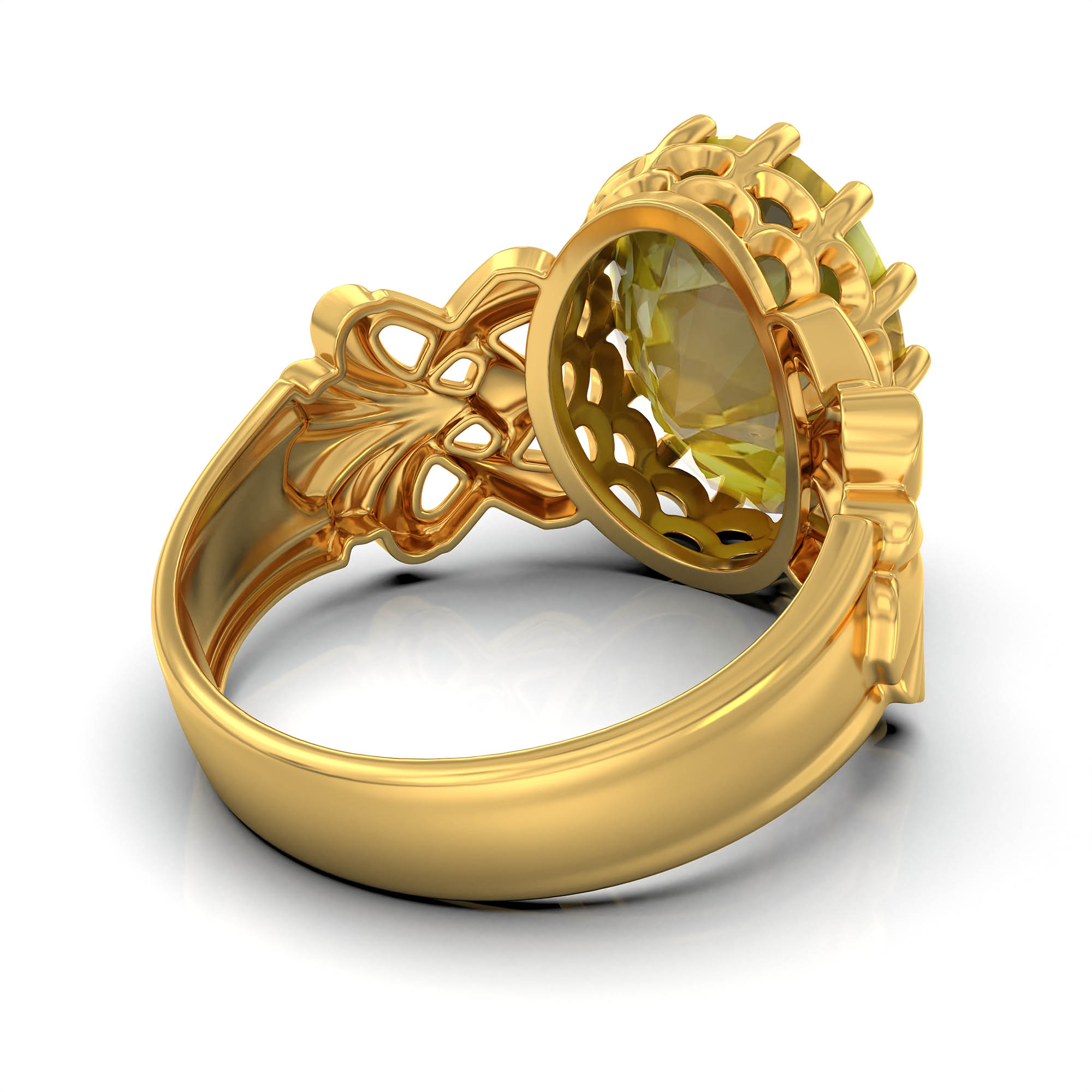 Gemstone ring Oval Cut stone in 22K Yellow Gold thumbnail