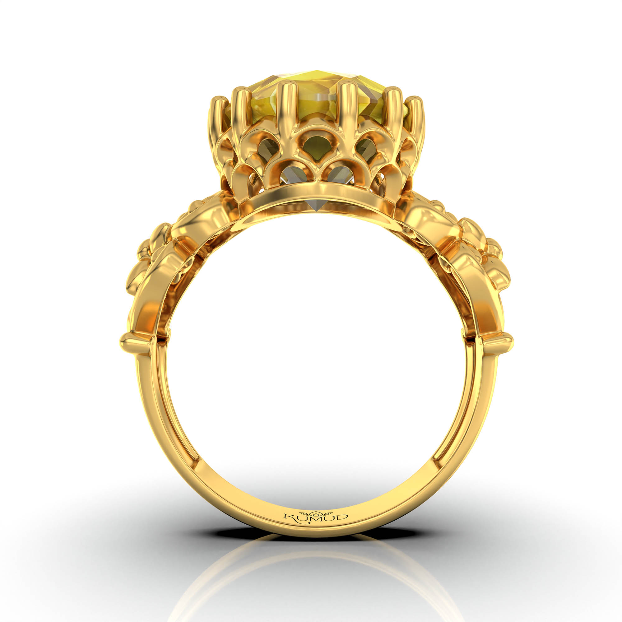 Gemstone ring Oval Cut stone in 22K Yellow Gold thumbnail