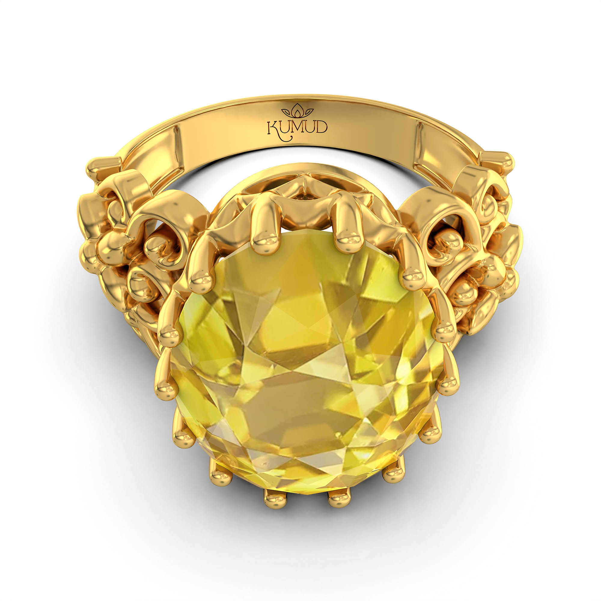 Gemstone ring Oval Cut stone in 22K Yellow Gold thumbnail