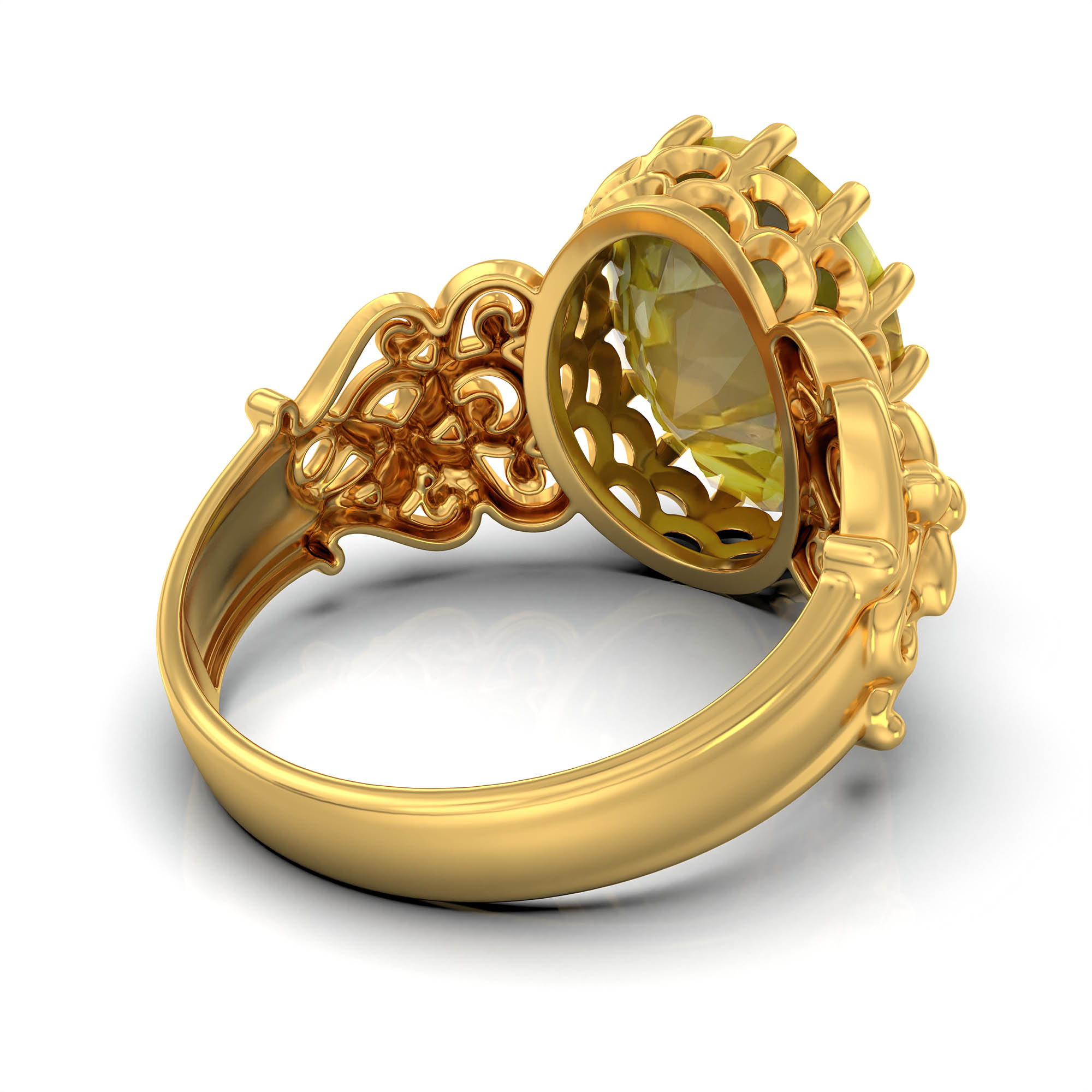 Gemstone ring Oval Cut stone in 22K Yellow Gold thumbnail