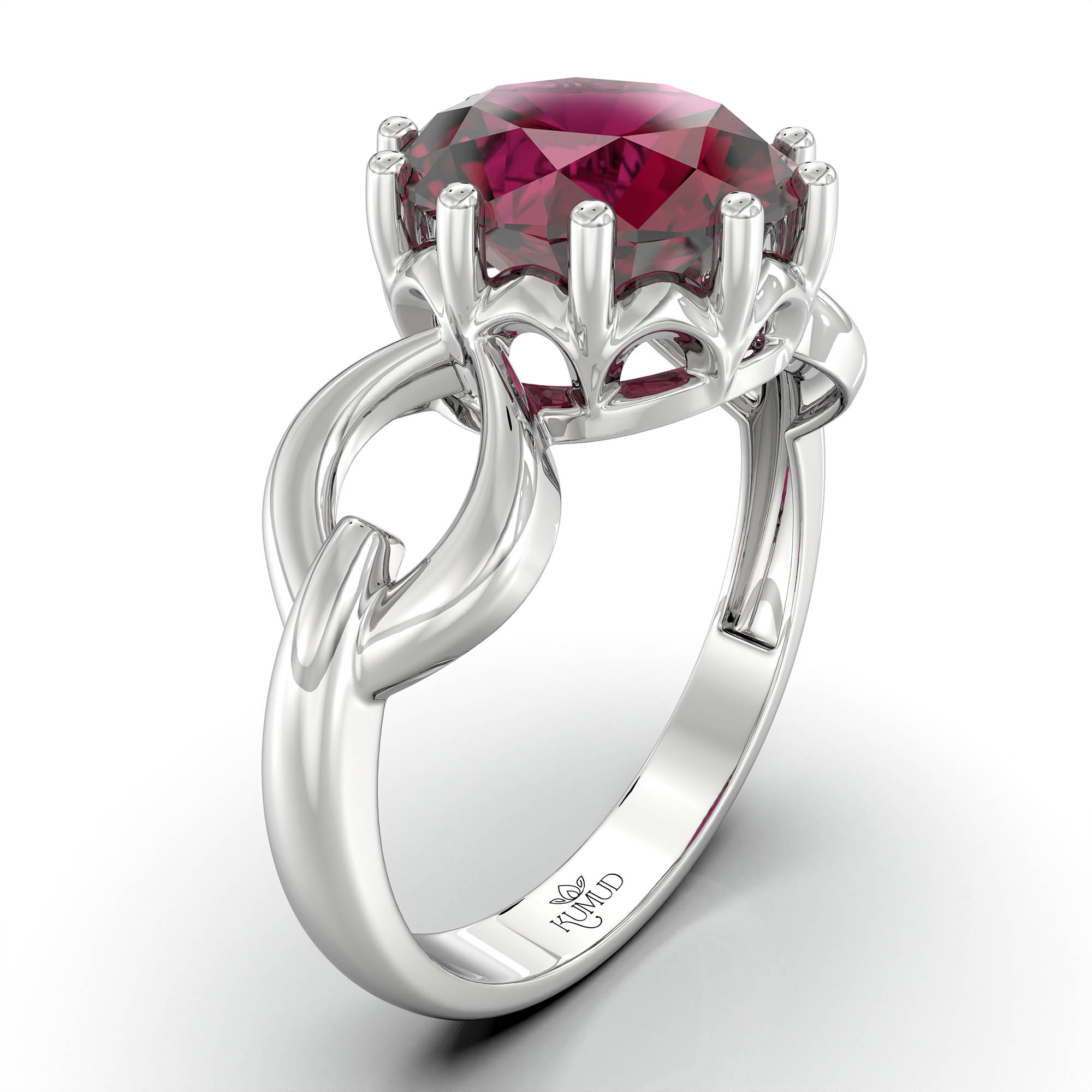 Ruby (Manik) Ring for Women in 925 Sterling Silver – Oval 9x8 mm, Prong Setting, 1.8 g (Design KF-3) thumbnail