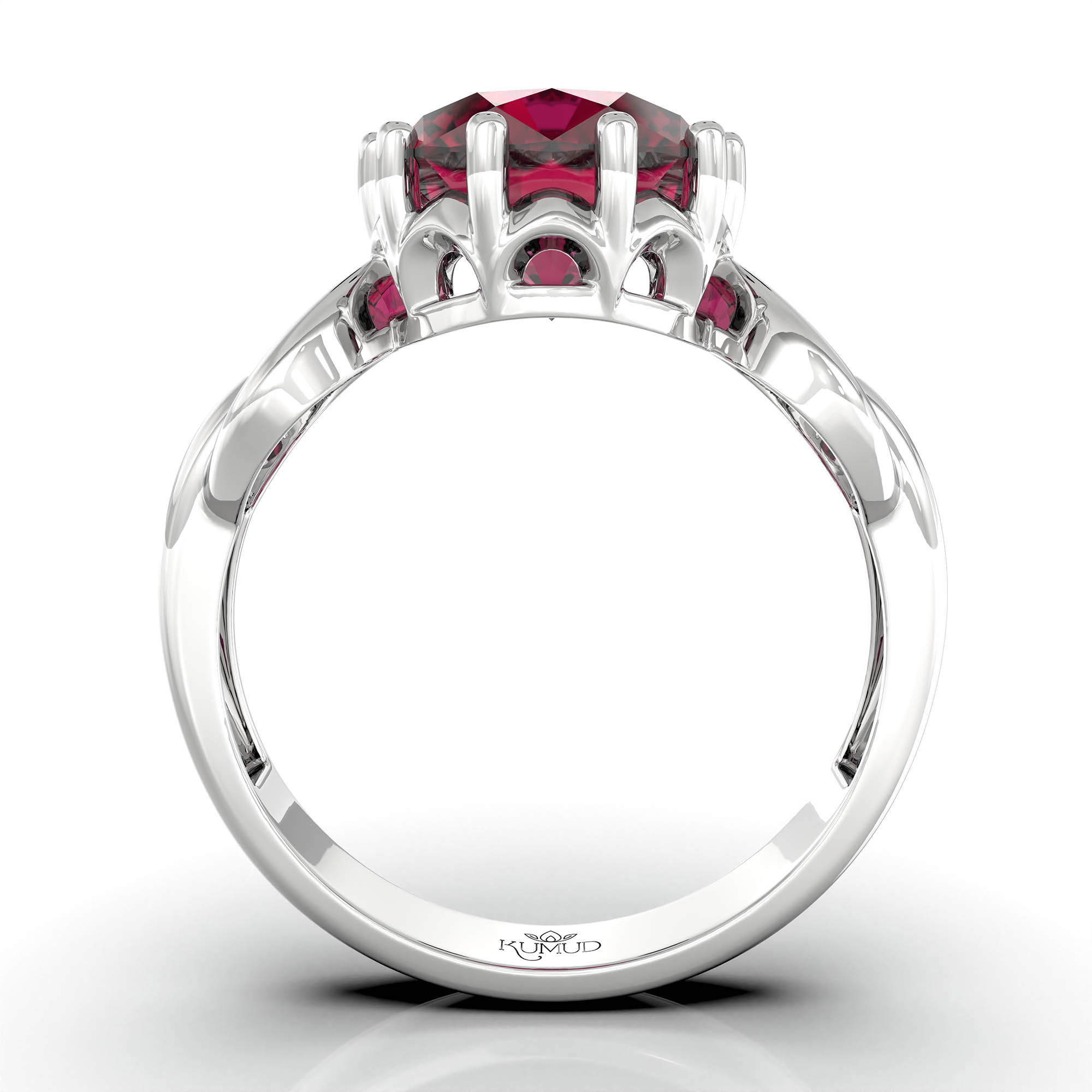 Ruby (Manik) Ring for Women in 925 Sterling Silver – Oval 9x8 mm, Prong Setting, 1.8 g (Design KF-3) thumbnail