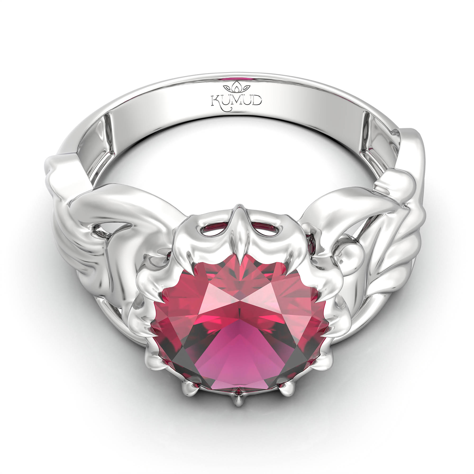 Ruby (Manik) Ring for Women in 925 Sterling Silver – Oval 9x8 mm, Prong Setting, 1.8 g (Design KA-4) thumbnail