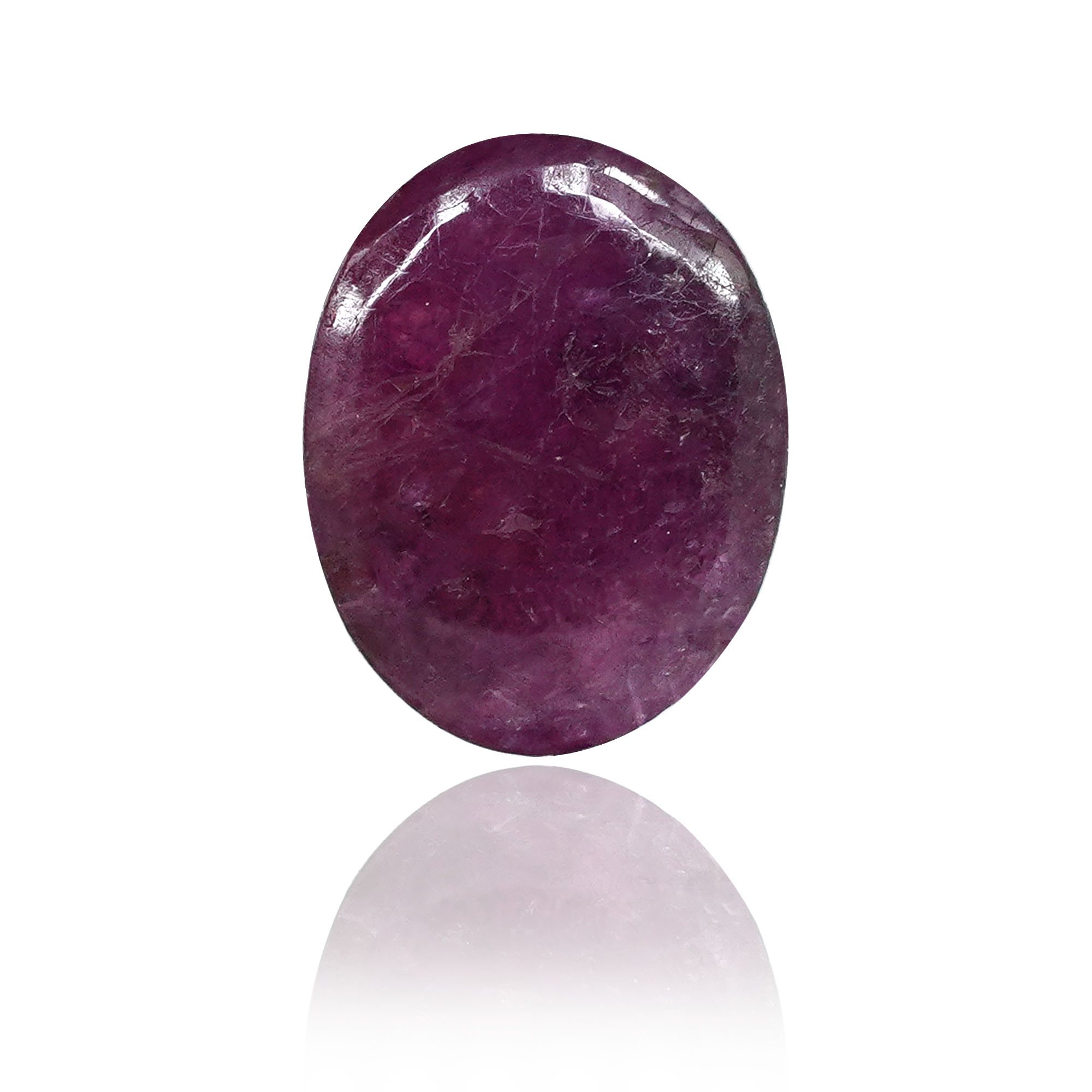 Natural Unheated Ruby (Manik) 1.15 Ct, Oval Cabochon, Africa – IGTL Certified – front view thumbnail