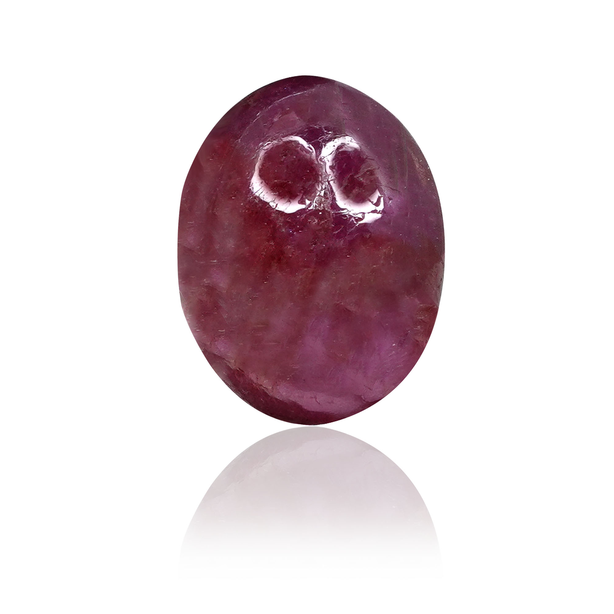 Natural Unheated Ruby (Manik) 1.25 Ct, Oval Cabochon, Africa – IGTL Certified – front view thumbnail