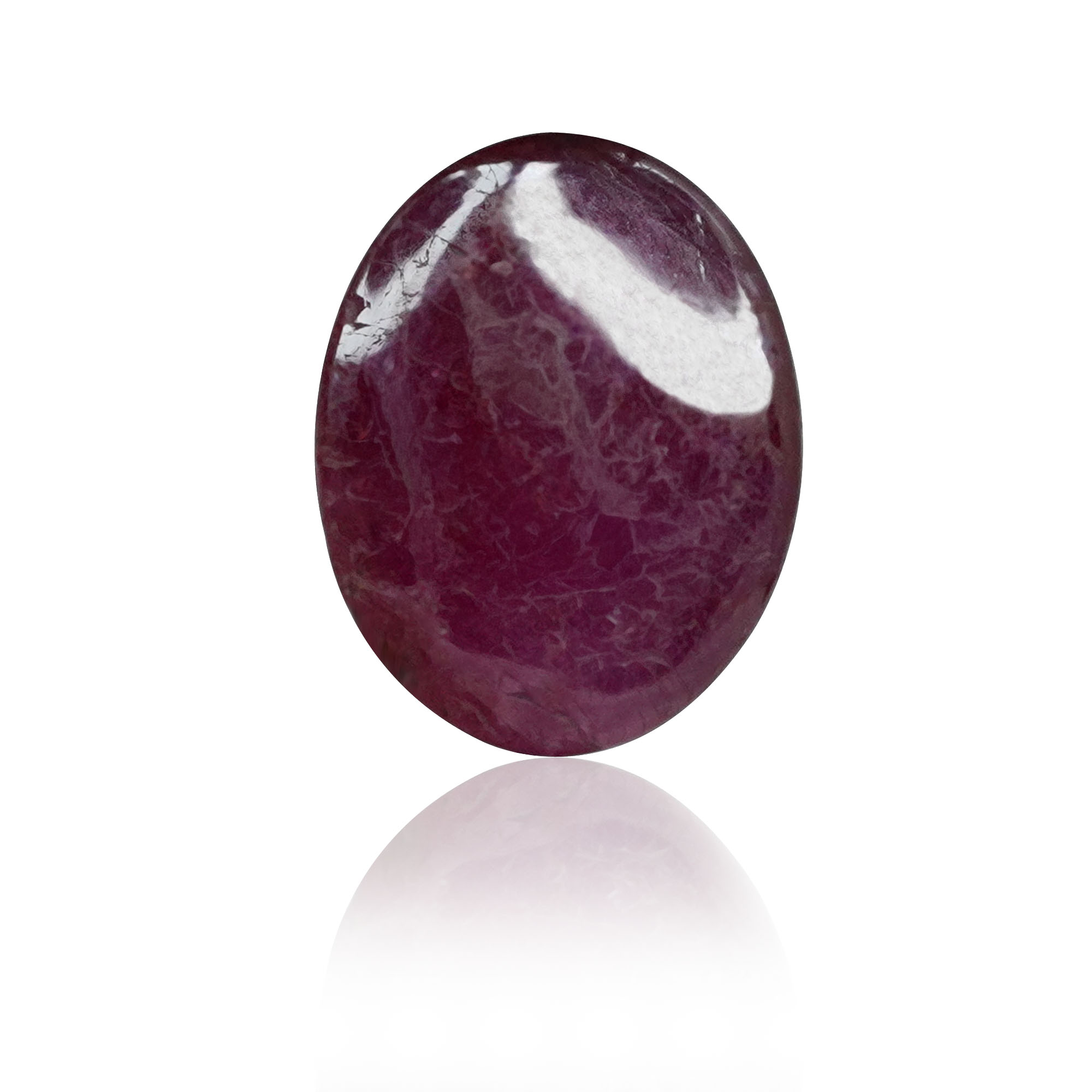 Natural Unheated Ruby (Manik) 1.25 Ct, Oval Cabochon, Africa – IGTL Certified – front view thumbnail