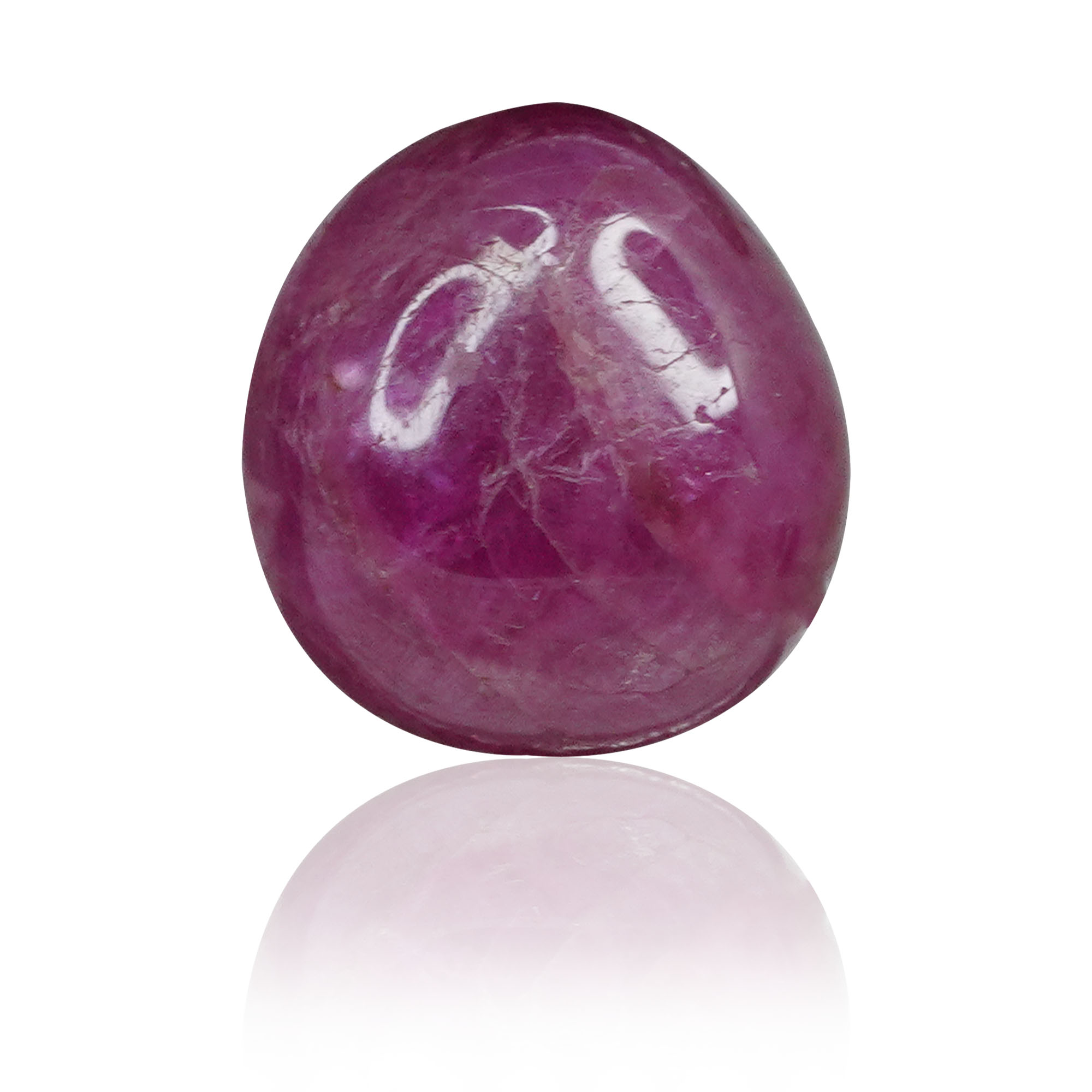 Natural Unheated Ruby (Manik) 1.66 Ct, Oval Cabochon, Burma – IGTL Certified – front view thumbnail