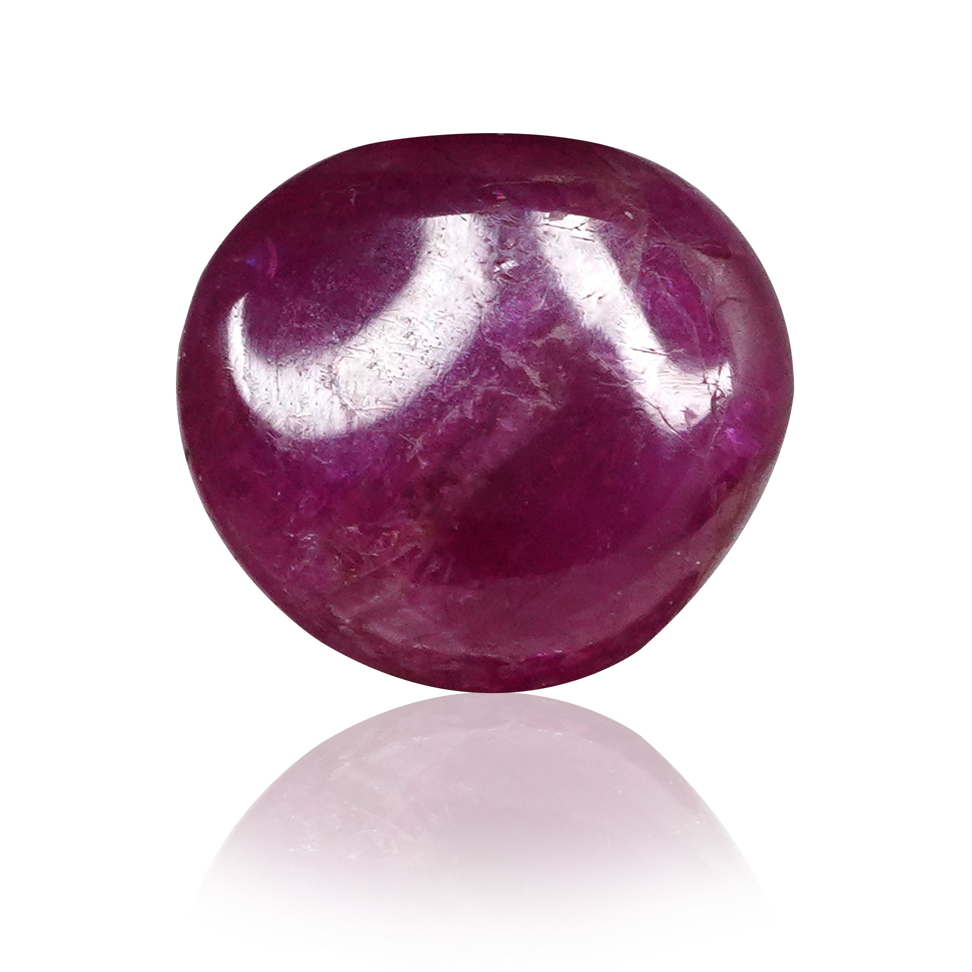 Natural Unheated Ruby (Manik) 1.66 Ct, Oval Cabochon, Burma – IGTL Certified – front view thumbnail