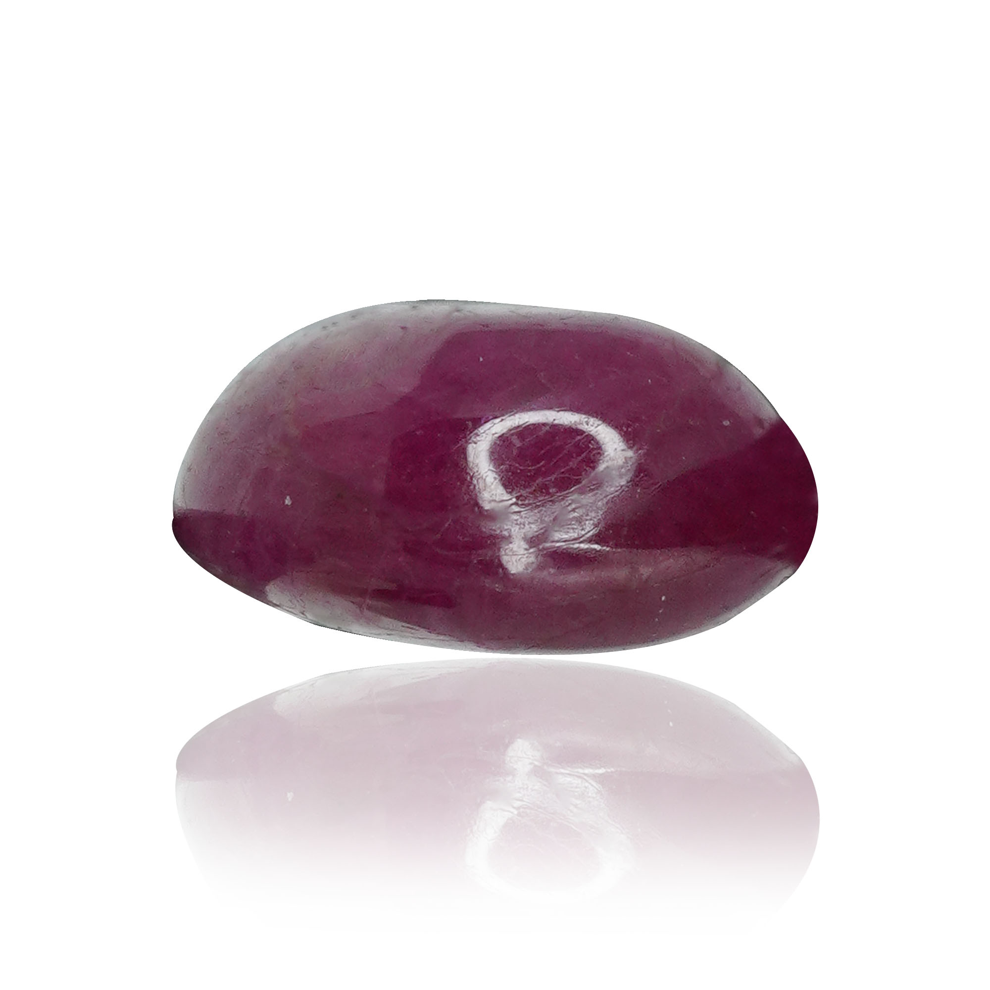 Natural Unheated Ruby (Manik) 1.66 Ct, Oval Cabochon, Burma – IGTL Certified – front view thumbnail