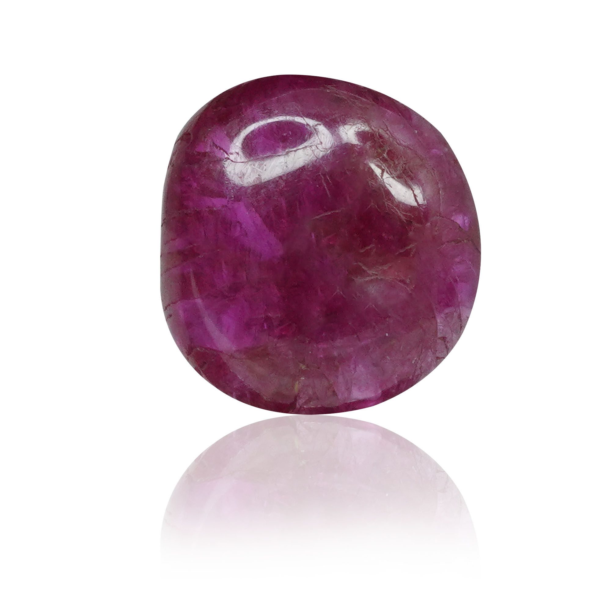 Natural Unheated Ruby (Manik) 1.85 Ct, Tumble Cabochon, Burma – IGTL Certified – front view thumbnail