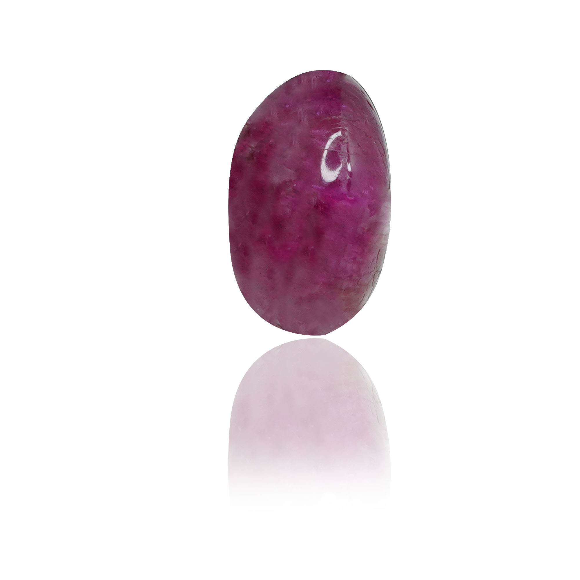 Natural Unheated Ruby (Manik) 1.85 Ct, Tumble Cabochon, Burma – IGTL Certified – front view thumbnail