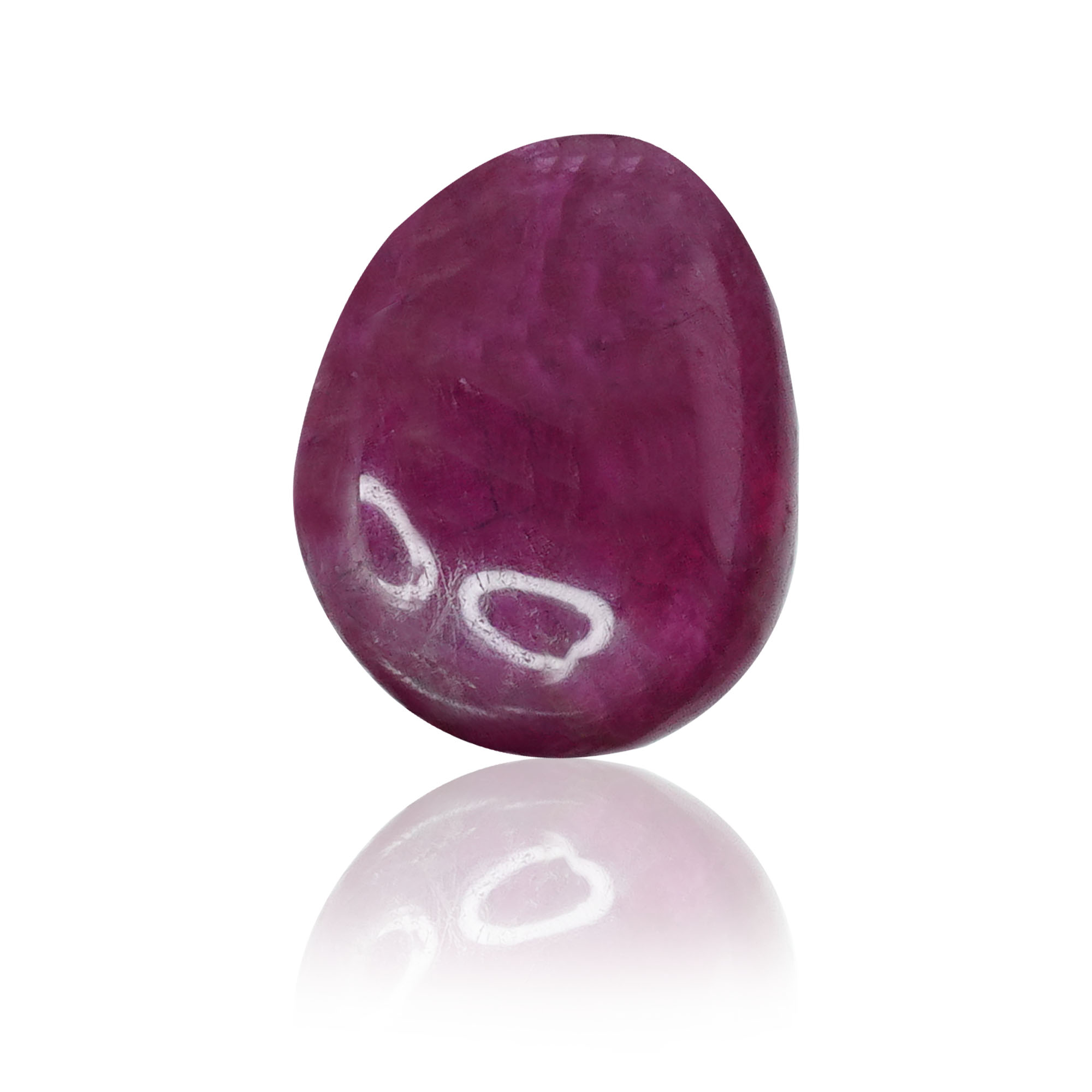 Natural Unheated Ruby (Manik) 1.53 Ct, Tumble Cabochon, Burma – IGTL Certified – front view thumbnail