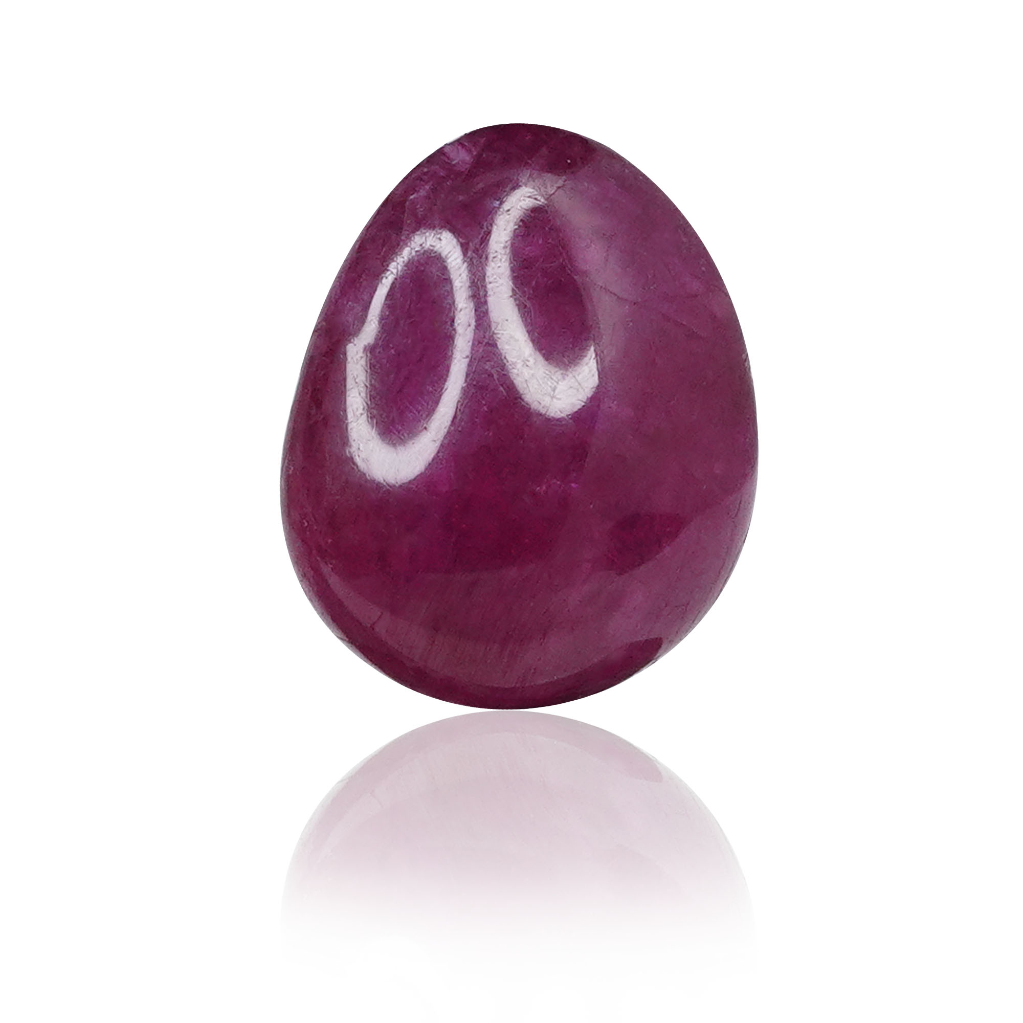 Natural Unheated Ruby (Manik) 1.53 Ct, Tumble Cabochon, Burma – IGTL Certified – front view thumbnail
