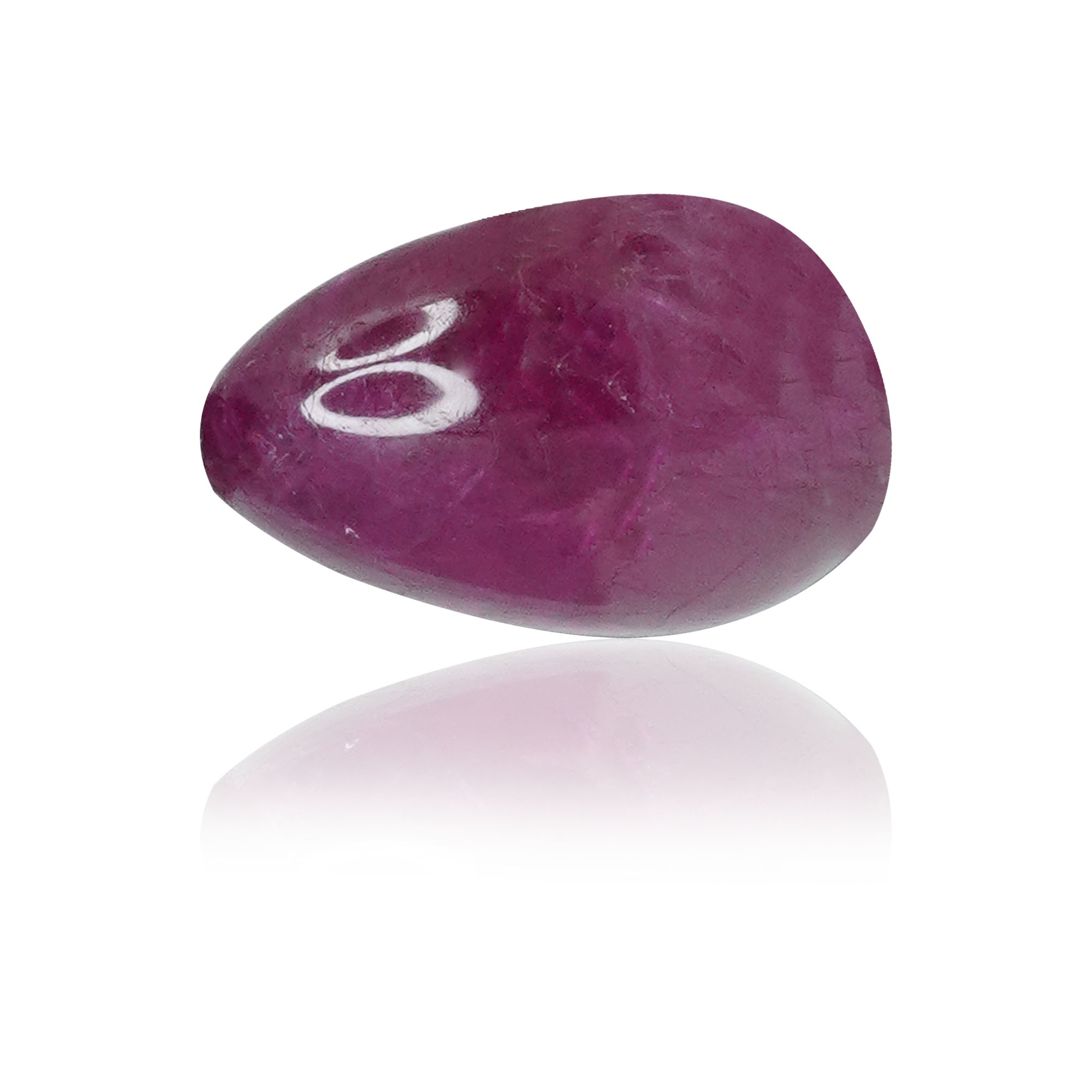 Natural Unheated Ruby (Manik) 1.53 Ct, Tumble Cabochon, Burma – IGTL Certified – front view thumbnail